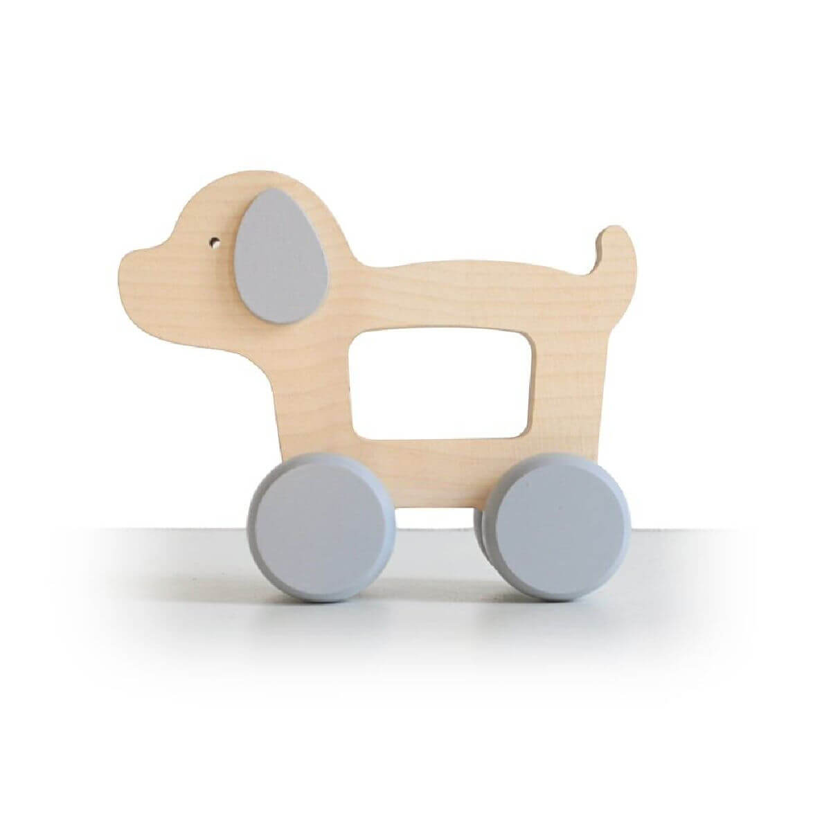 wooden push along toy dog by briki vroom vroom