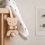 wooden bear baby rattle in nursery setting by KMR childhood