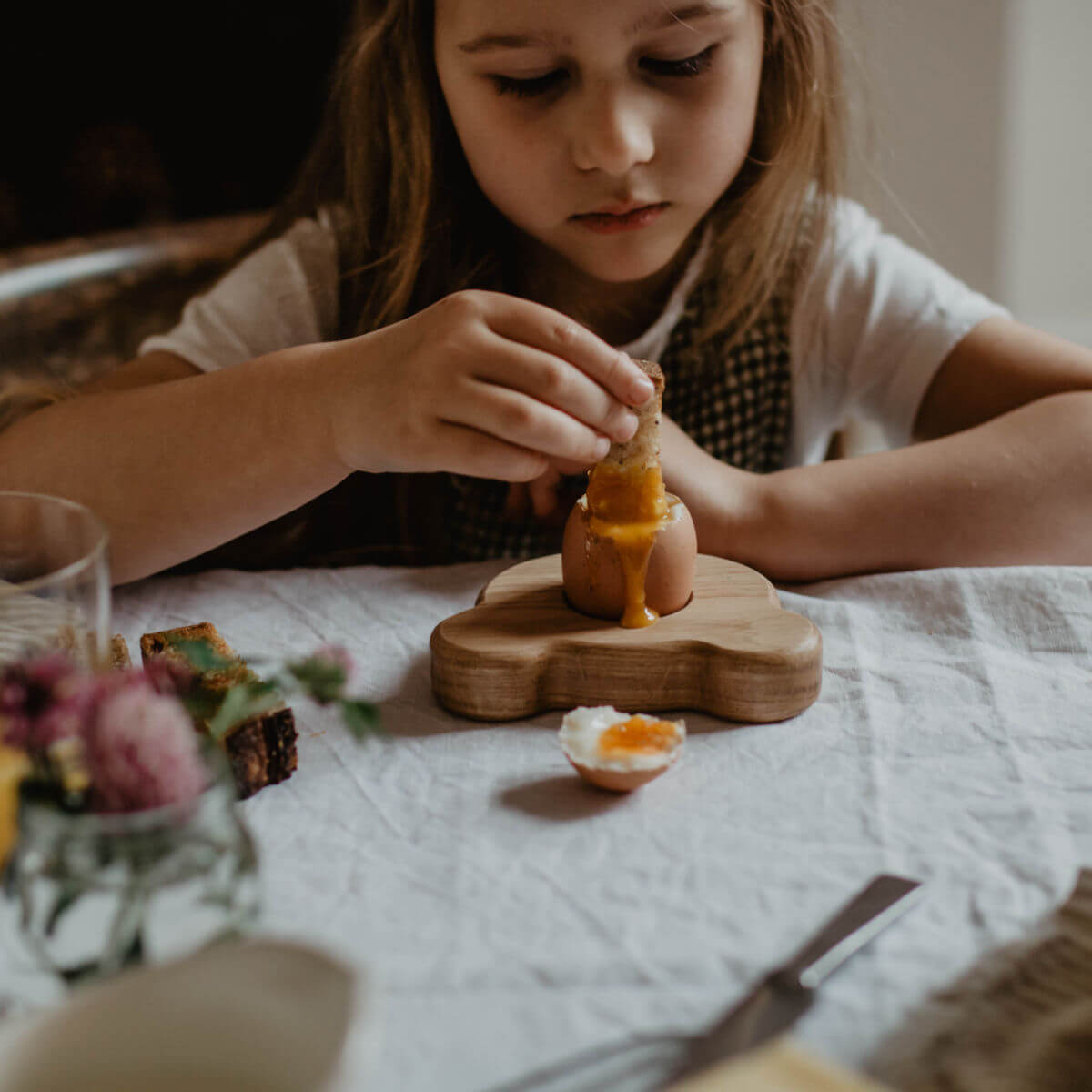 children's wooden egg cup in a bear design at blue brontide uk