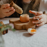 children's wooden egg cup in cloud design by blue brontide uk