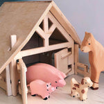 wooden farm house and farm animals playset by lovelties