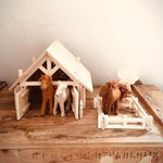 wooden farm house and farm animals playset by lovelties