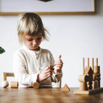 wooden needle threading toy by wooden story