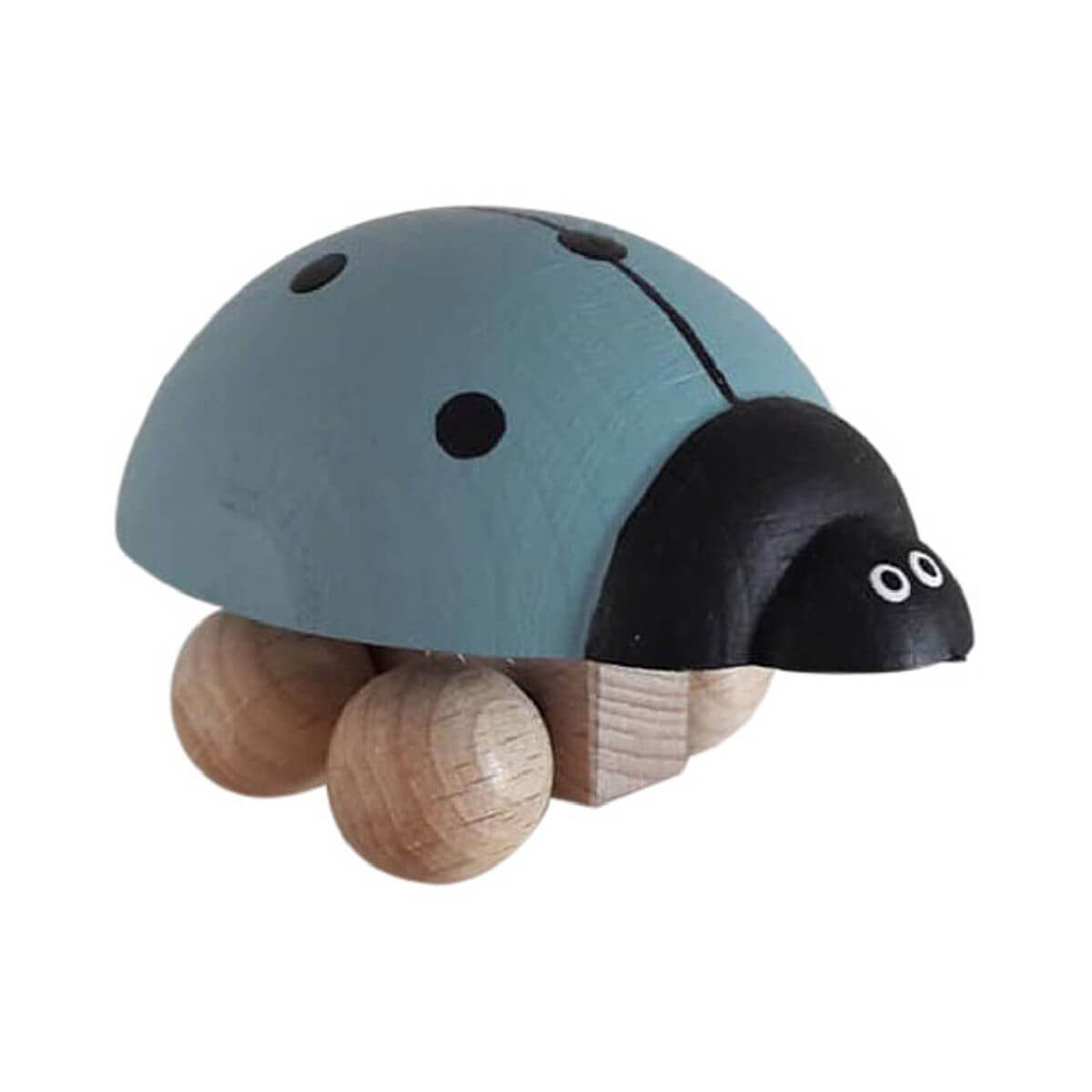 othat wooden push along toy ladybird in blue