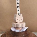 wooden rattle in rabbit design by KMR childwood