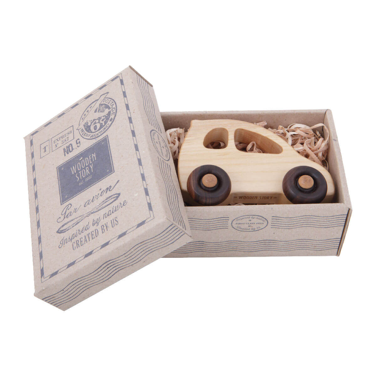 little eco car toy by wooden story boxed