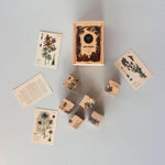 wooden blocks melliferous plants by wooden story