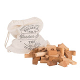 100 wooden blocks in cotton sack by wooden story