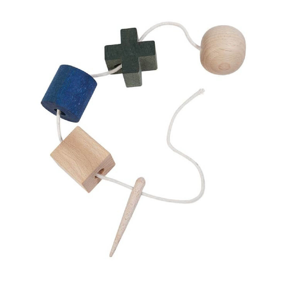 wooden needle threading toy by wooden story