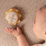 here comes the sun wooden baby teething toy by babai toys