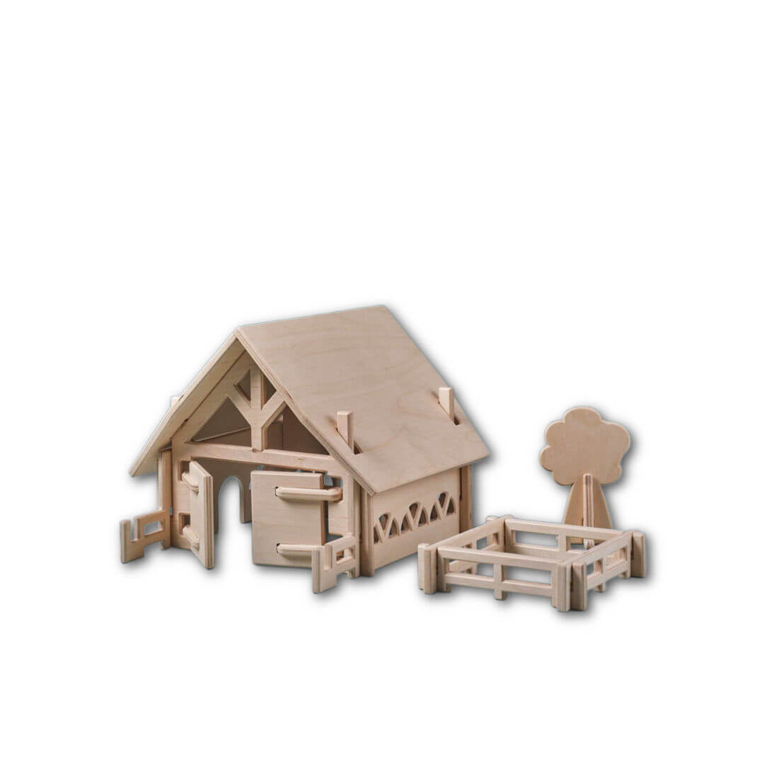 wooden farm house and farm animals playset by lovelties