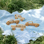 wooden retro toy car station wagon in duck egg by blue brontide