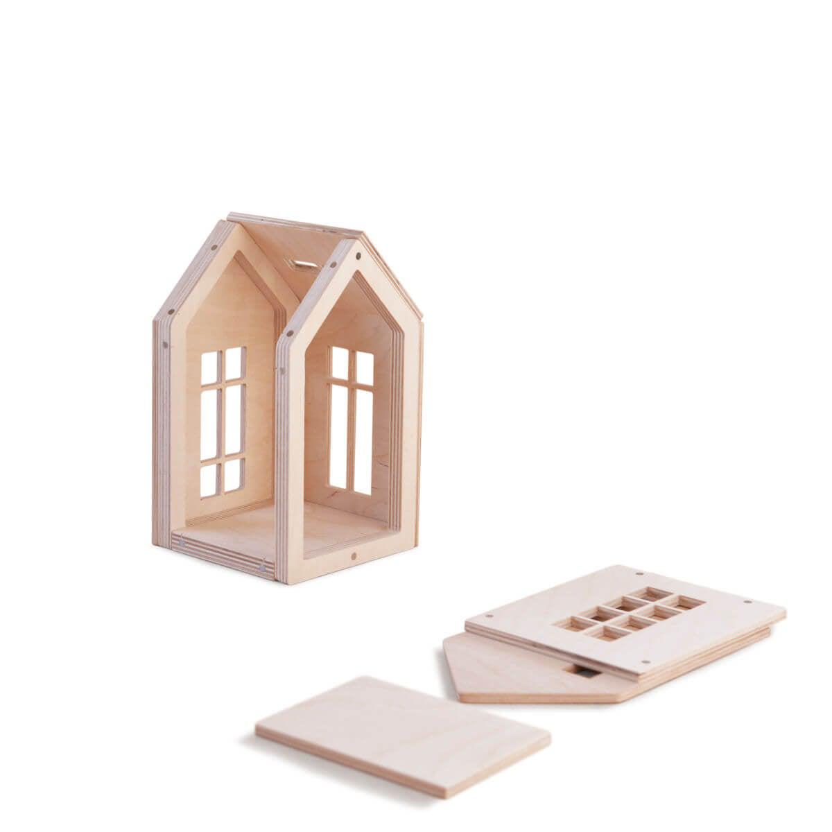 Babai magnetic wooden dollhouse natural