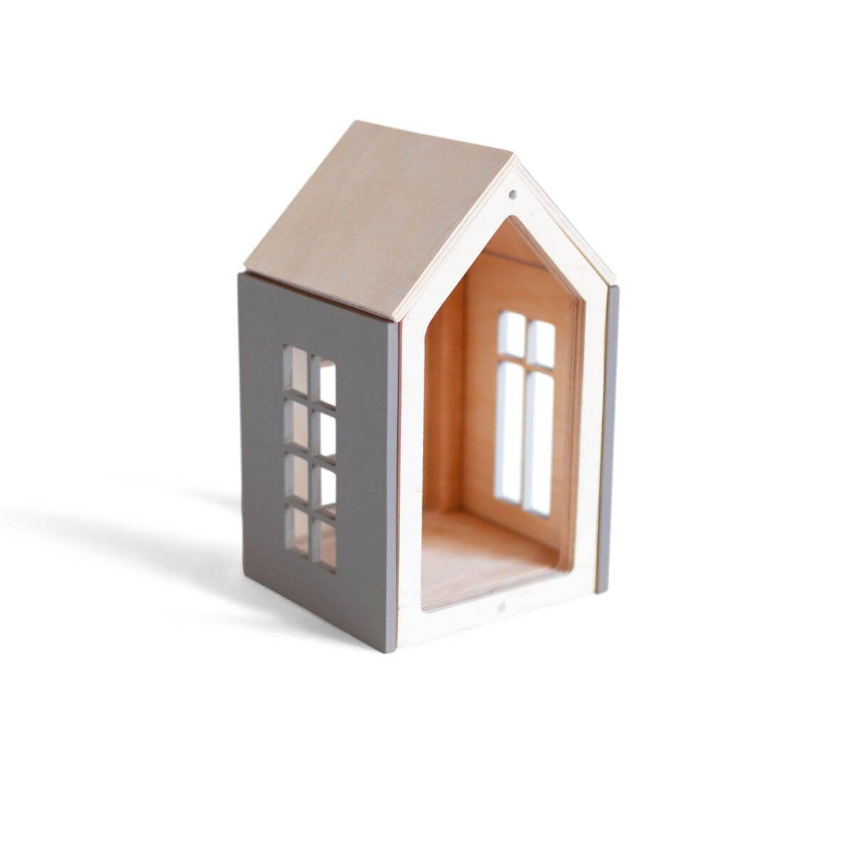 babai toys magnetic wooden dollhouse grey