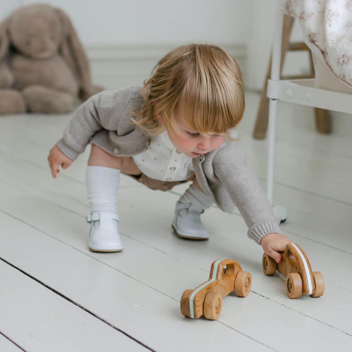 heirloom wooden toy racing cars handmade by blue brontide UK