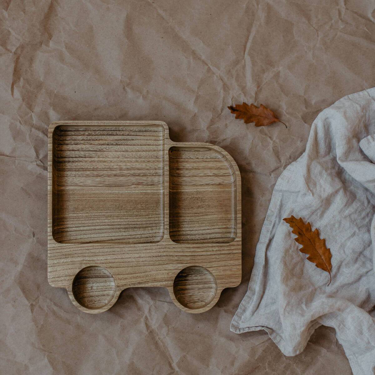 children's wooden plate - truck