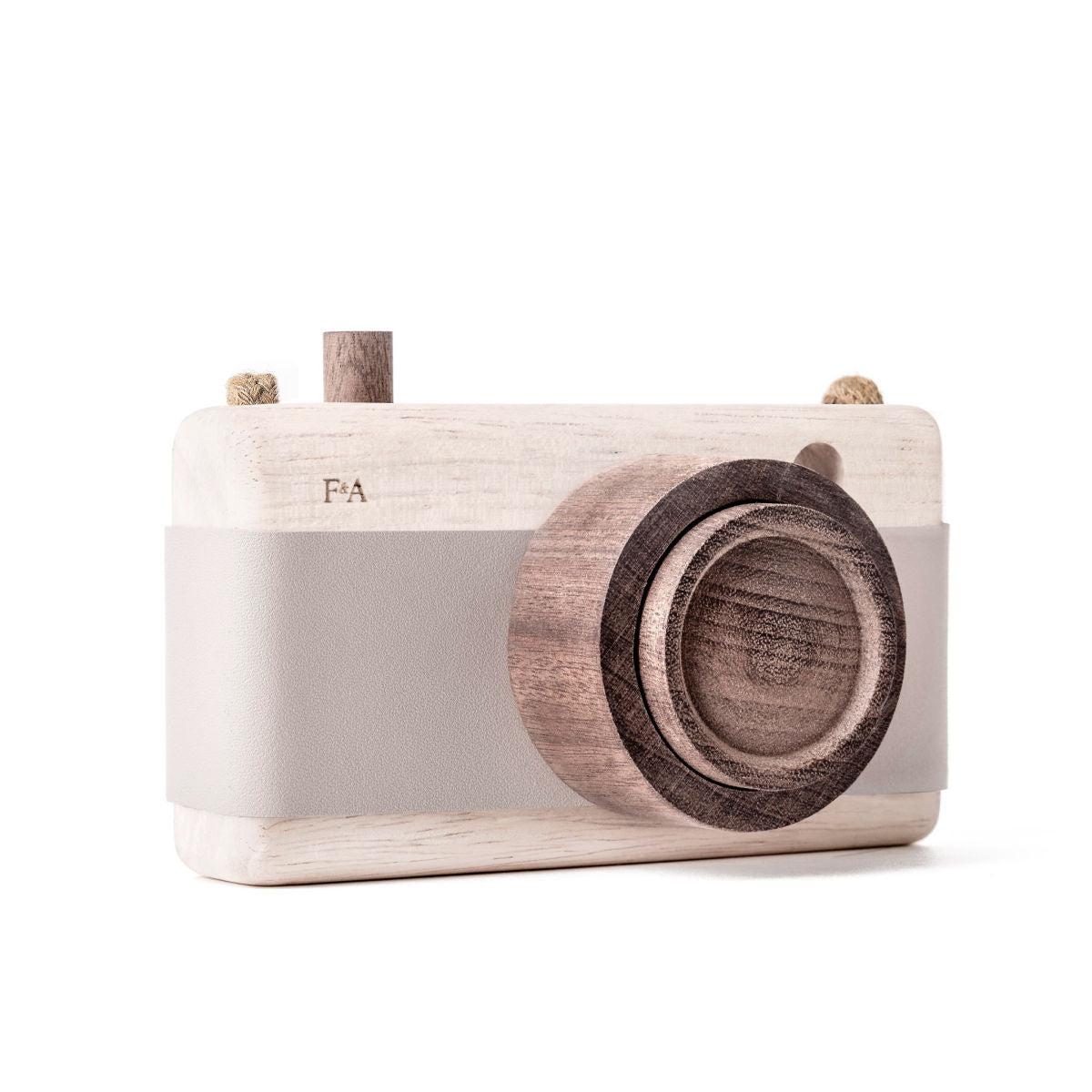 fanny & alexander wooden toy camera in grey lilac
