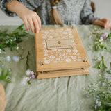 heirloom-wooden-flower-press-delicate-daisy-blue-brontide-uk