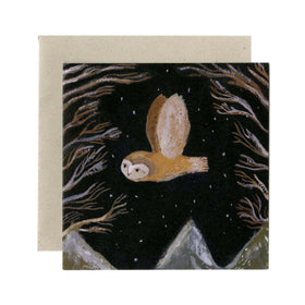 greeting card in barn owl design by British illustrator Gemma Koomen.