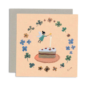 greeting card cake fairy with envelope  by British illustrator Gemma Koomen