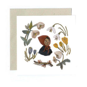 greeting card spring child by British illustrator Gemma Koomen.