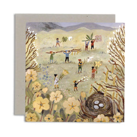 greeting card spring's arrival by British illustrator Gemma Koomen.