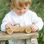 heirloom wooden toy racing cars handmade by blue brontide UK
