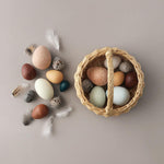 moon picnic a dozen bird eggs in a basket educational wooden toy at blue brontide UK