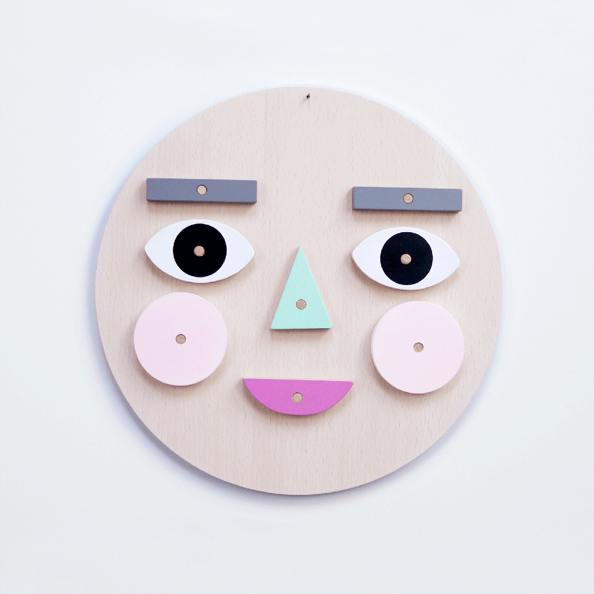 moon picnic make a face wooden toy