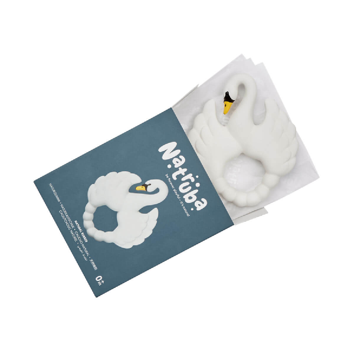 Natruba natural rubber toy teether swan uk 