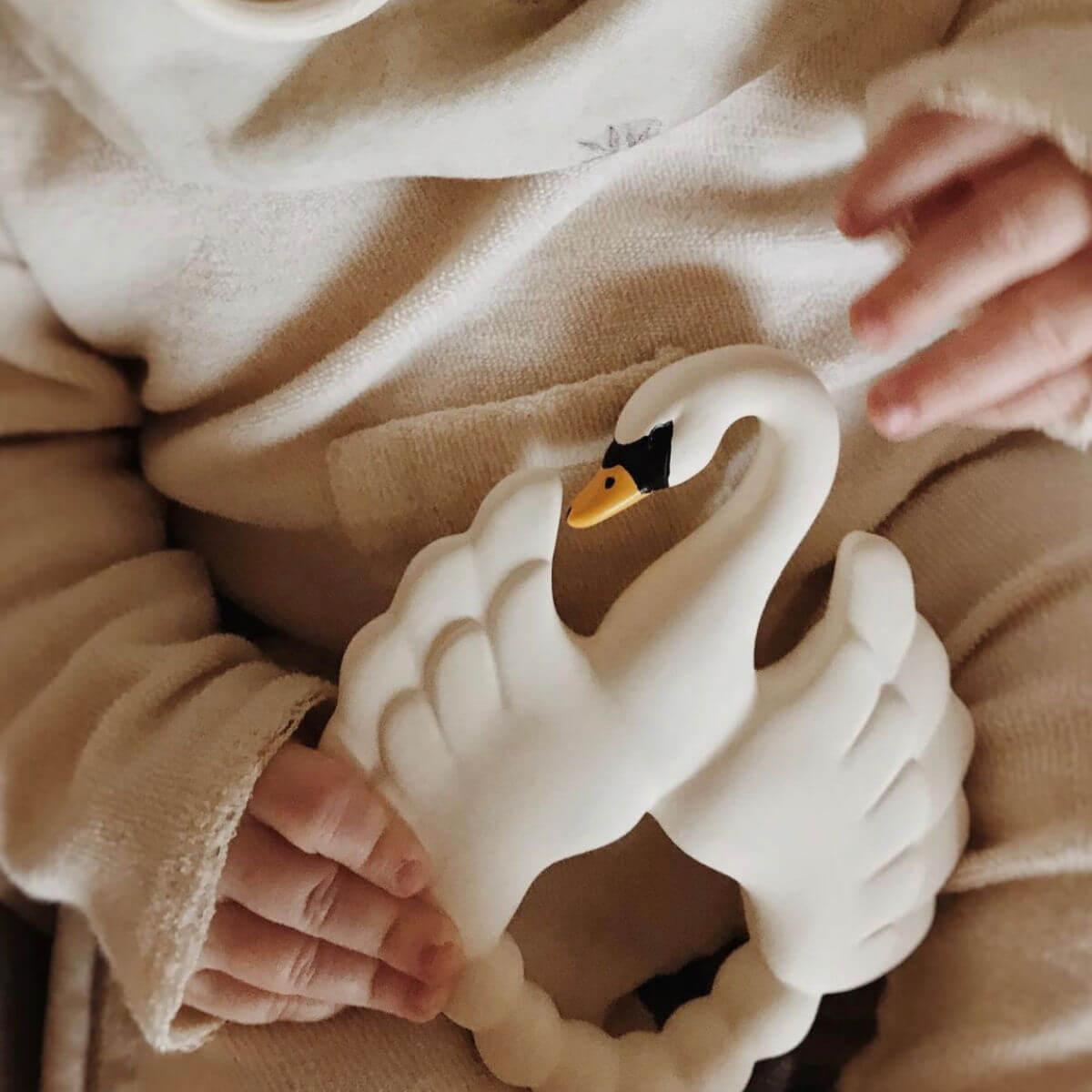 Natruba natural rubber toy teether swan uk 