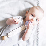 organic dummy clip, pacifier clip at blue brontide uk