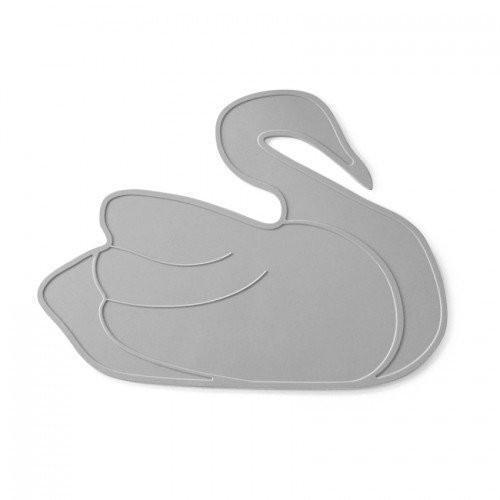 Swan placemat - grey silicone - Bluebrontide 