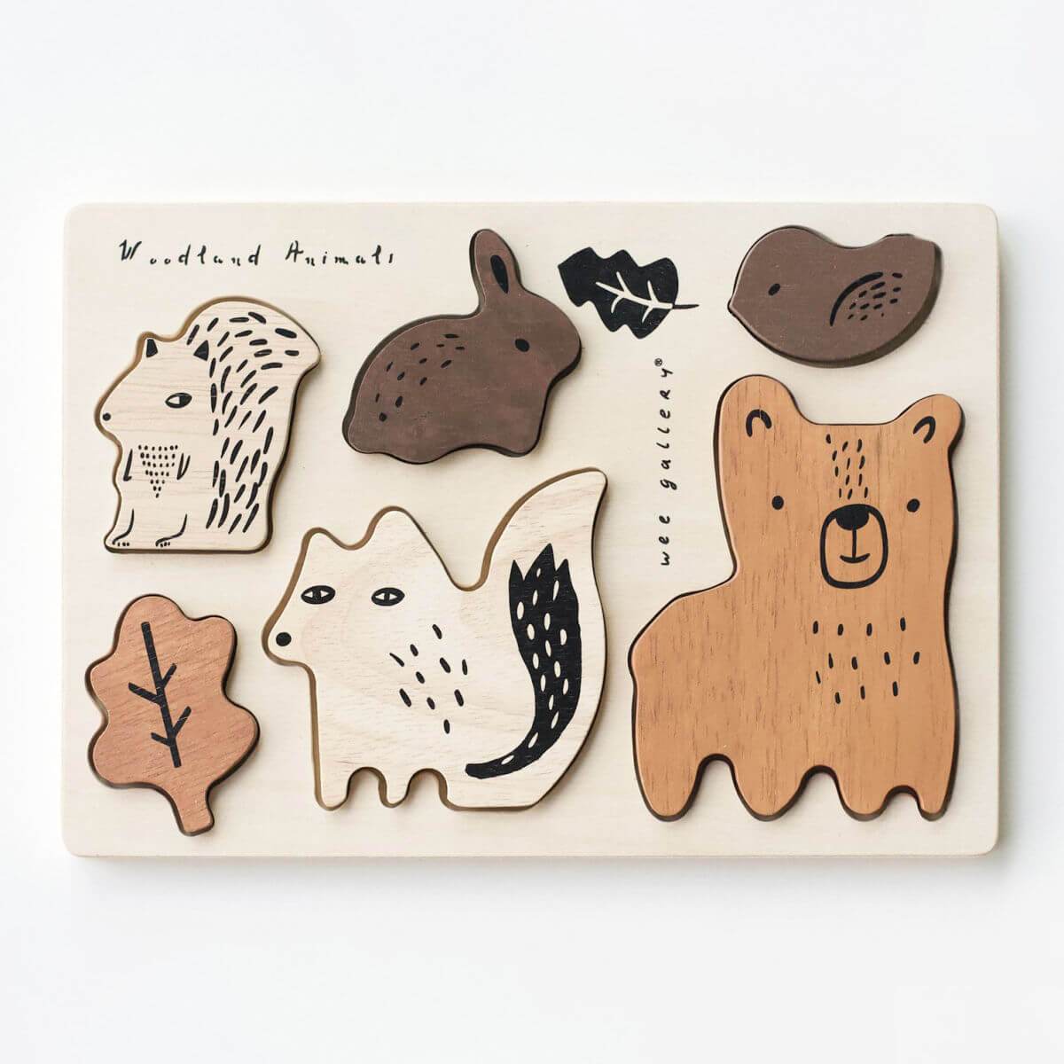 Wee Gallery Wooden Tray Puzzle - Woodland Animals