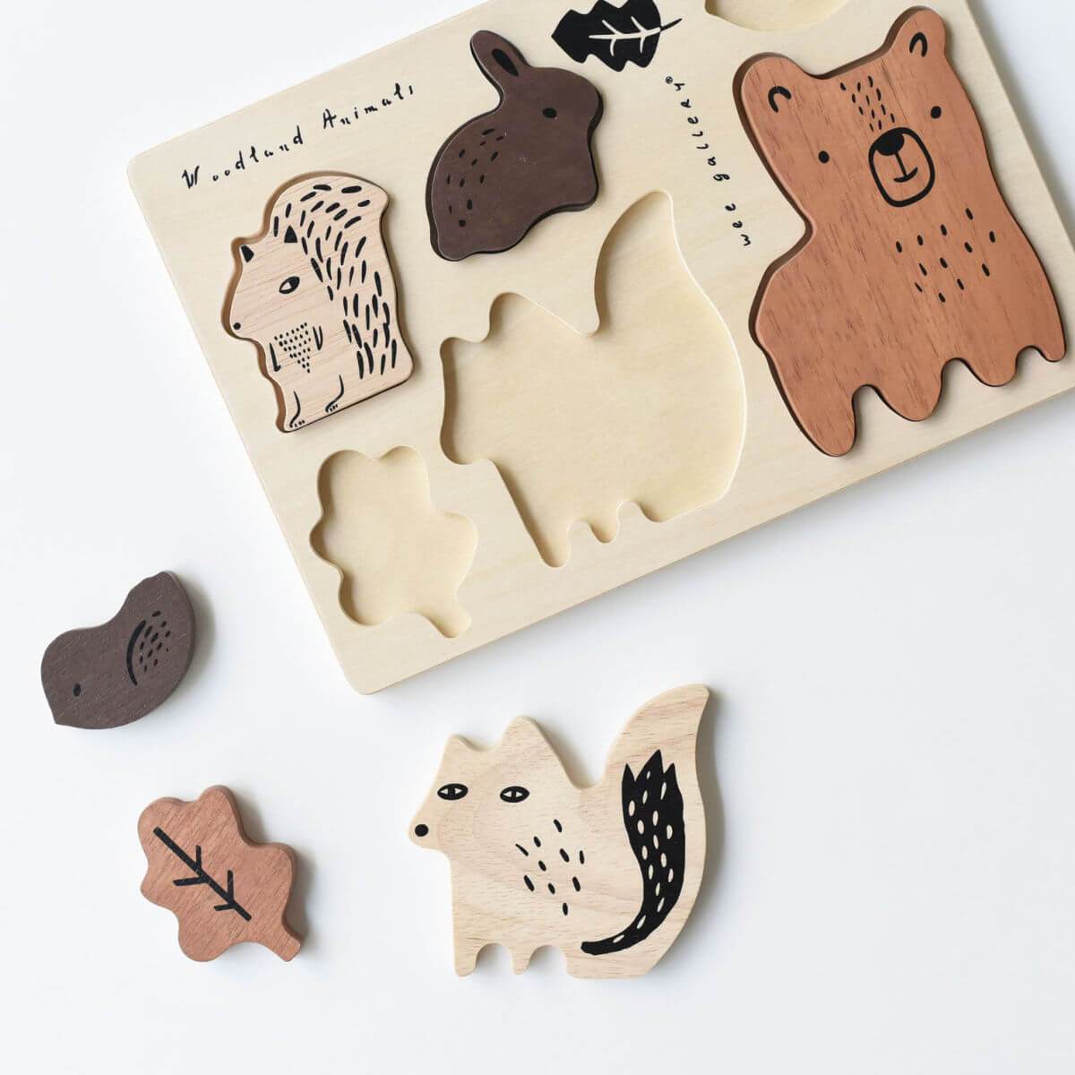 Wee Gallery Wooden Tray Puzzle - Woodland Animals