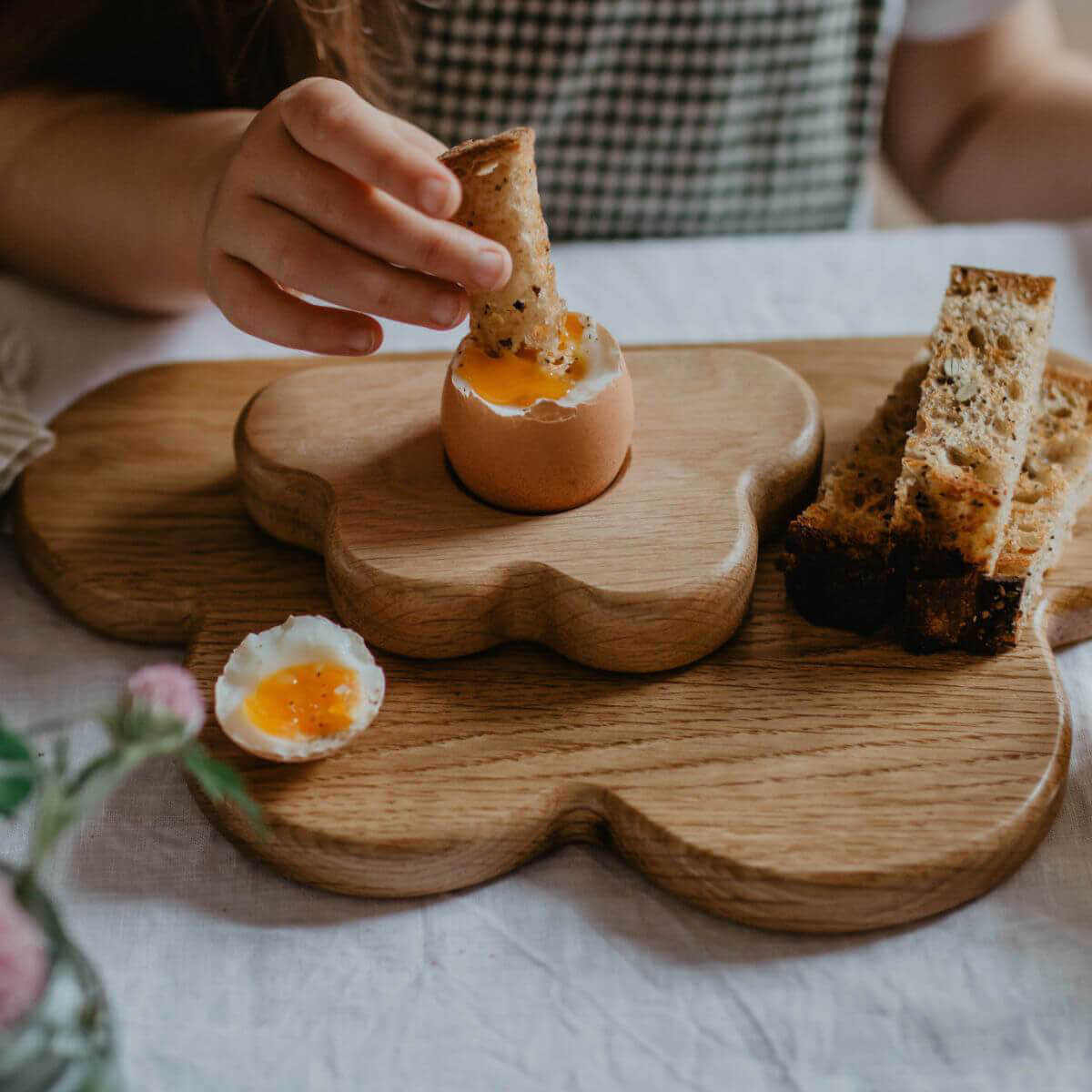 children's breakfast sets wooden cloud toast board & egg cup
