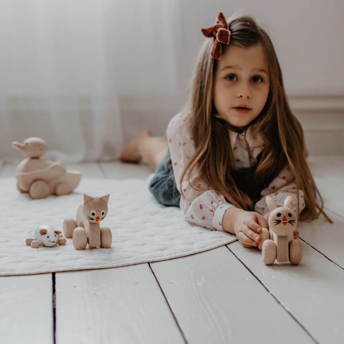 wooden push along toy rabbit at blue brontide uk