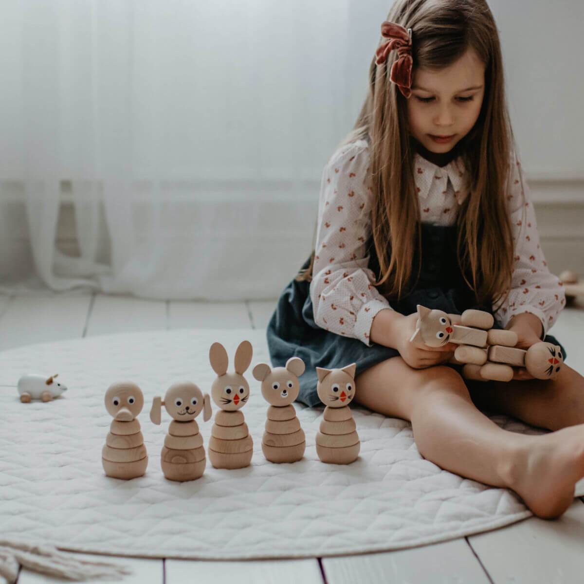 natural wooden stacking toy bear at blue brontide uk