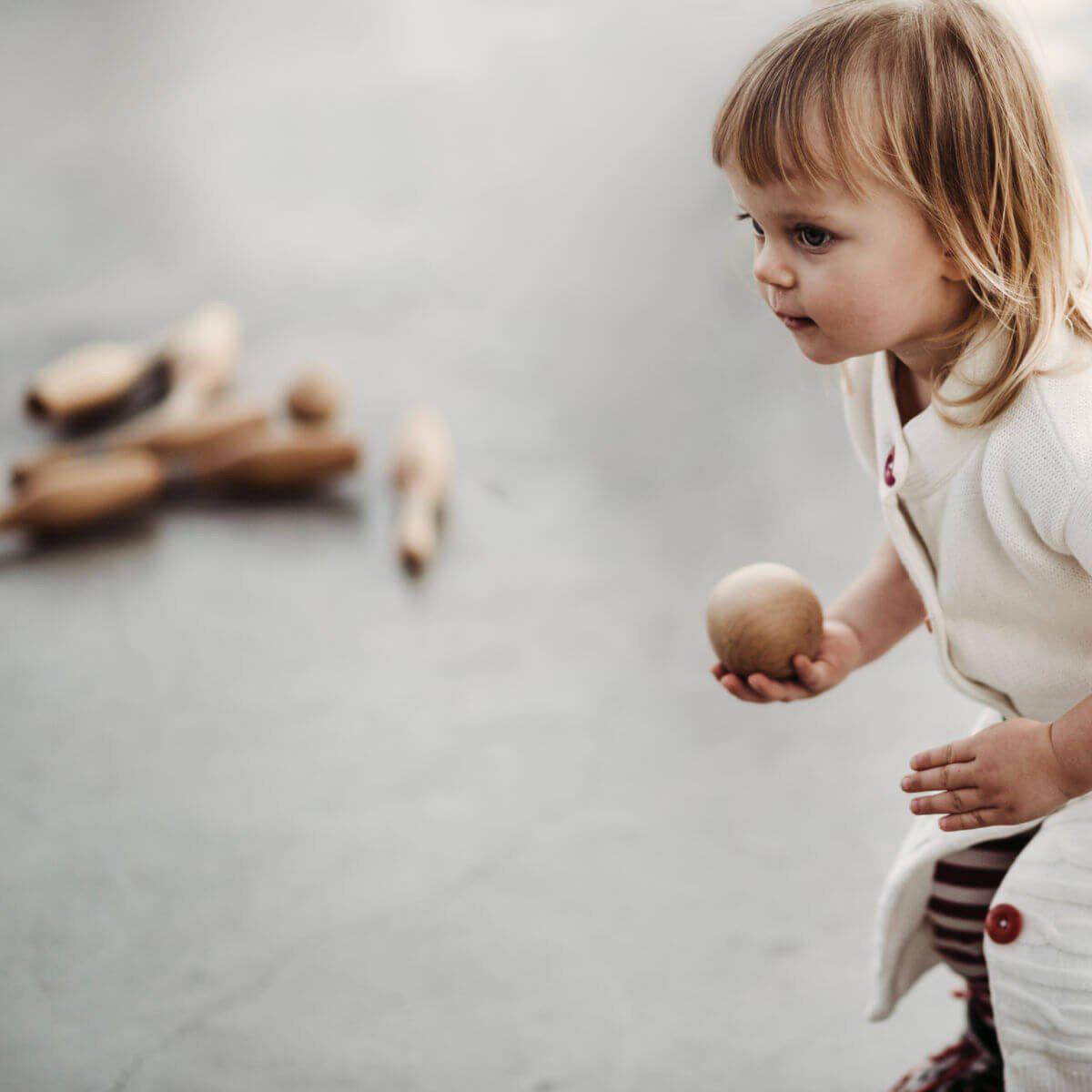 Wooden story natural bowling set children's toy bowling set wooden toys