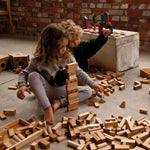 wooden story set of natural wooden building bricks