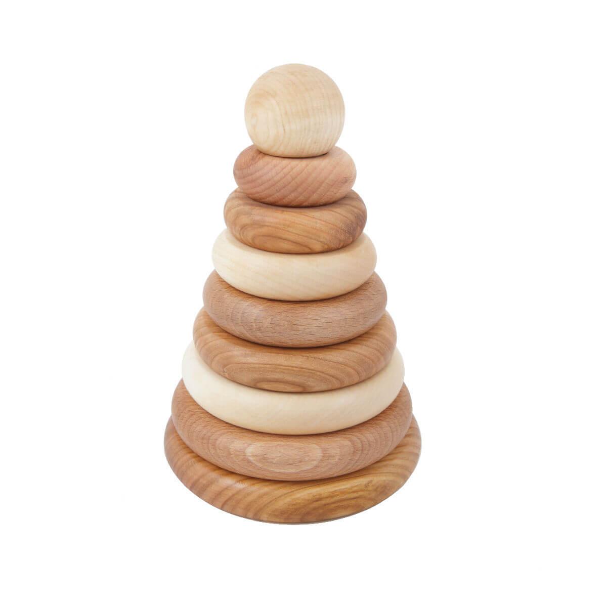 natural wooden stacking toy by wooden story