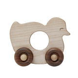 wooden baby duck push along toy by wooden story
